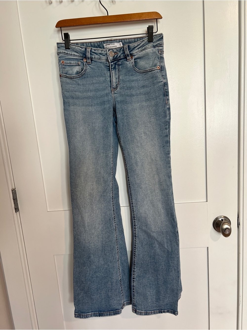 GARAGE Low Rise Flare Jeans | Light Wash Stretch Denim | Size 3 / 26 | Y2K
